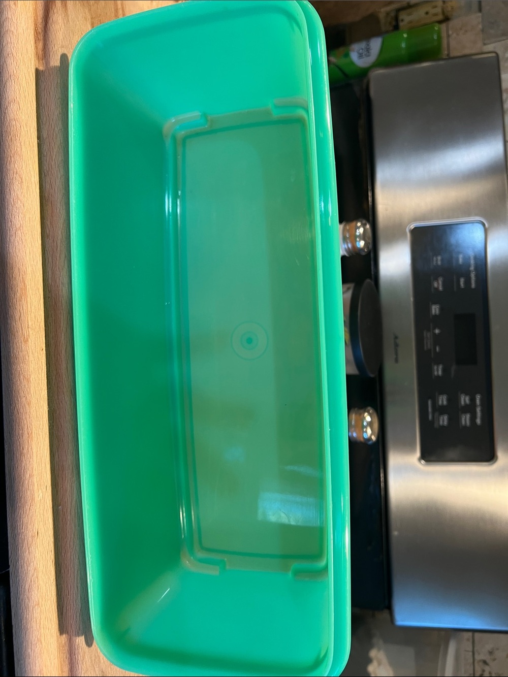 Tupperware Teal and Light Mint Rectangular Storage Container - Picture 3 of 5